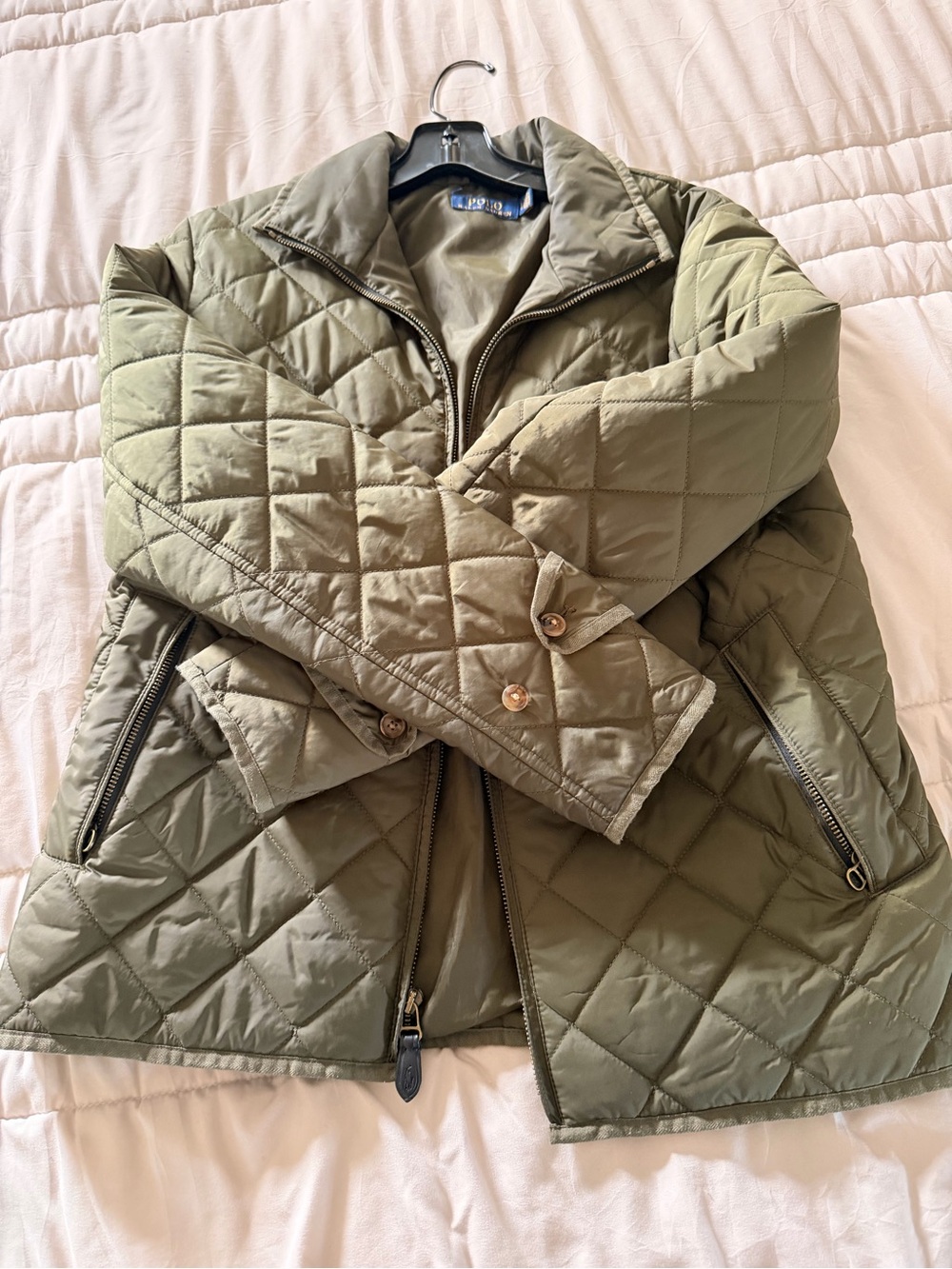 Ralph Lauren Olive Quilted Puffer Jacket